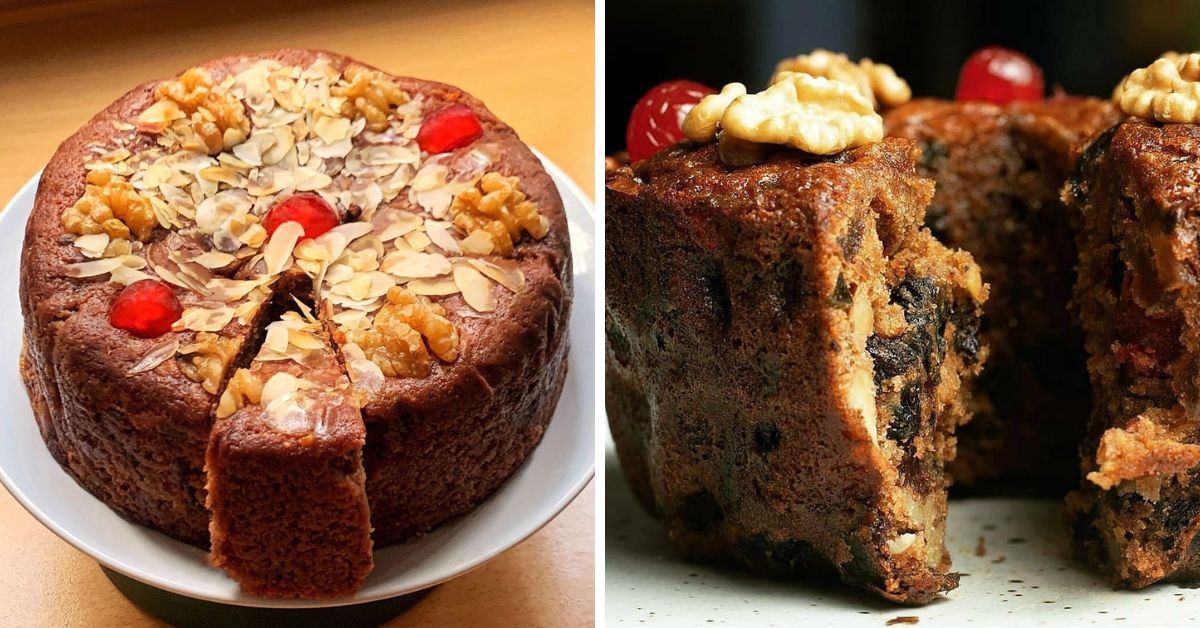 Receta de torta negra navideña con frutas maceradas y pasas